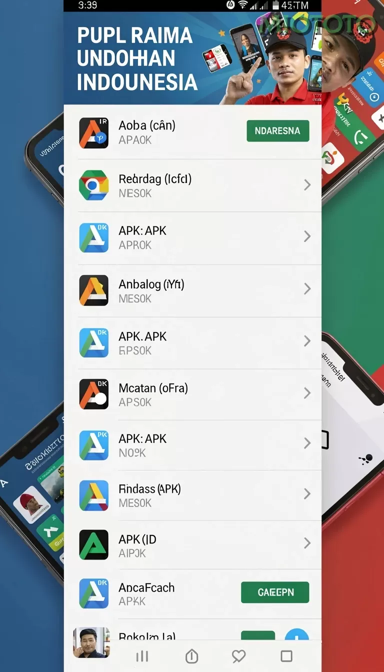Cuplikan layar RR44 — menu navigasi